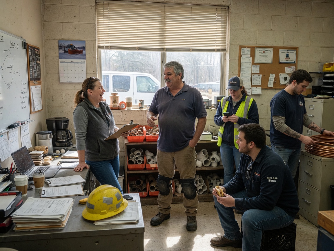 The McLean Burst Pipe Pros team at work in McLean