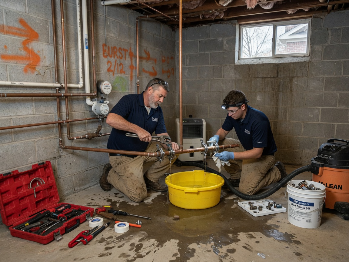 Burst Pipe Repair in Broyhill-Langley Estates